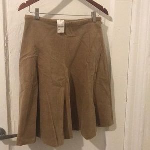 Camel Corduroy A-Line Skirt